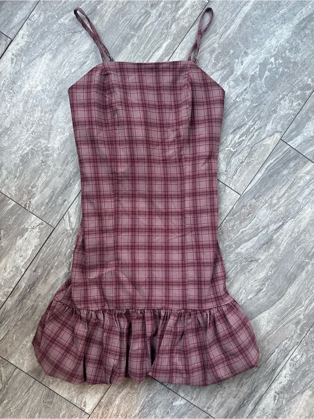 Madden NYC Women's Plaid Bubble Hem Mini Dress – Size‎ XS – NWT 0013